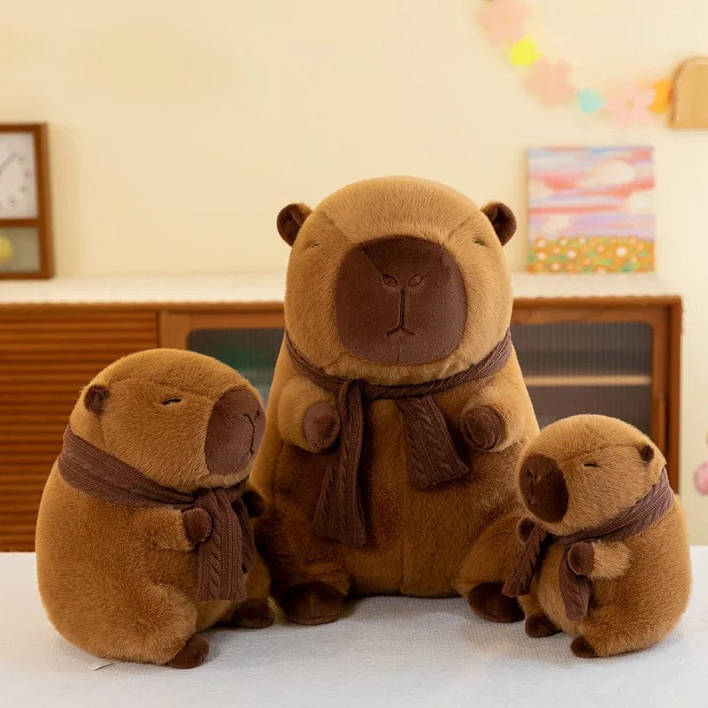 Cozy Capybara Plush Toy with Scarf