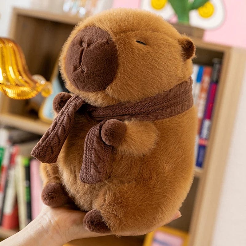 Cozy Capybara Plush Toy with Scarf