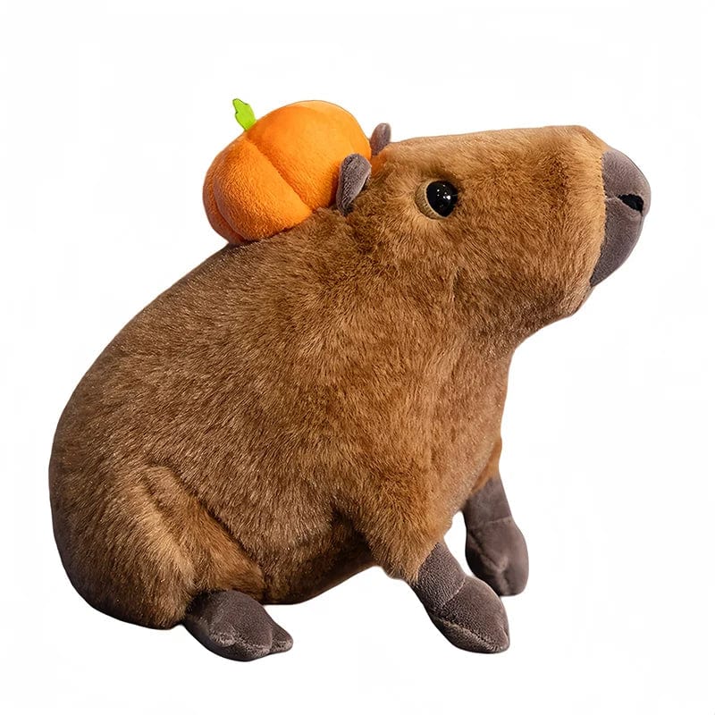 Capybara Plush Toy with Pumpkin