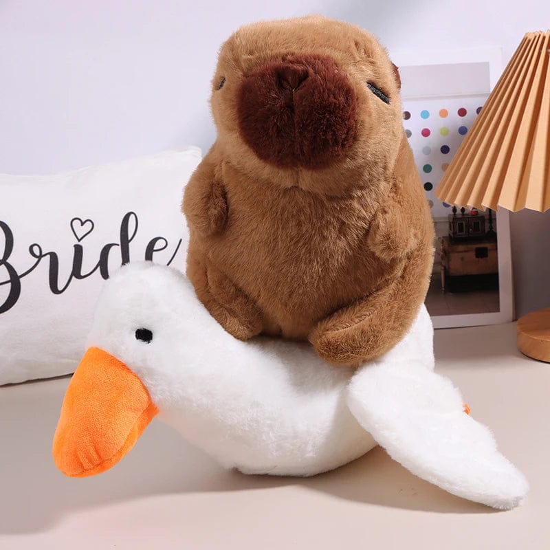 Capybara & Duck Ride-On Plush Toy