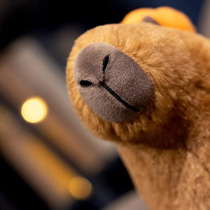 Capybara Plush Toy with Pumpkin