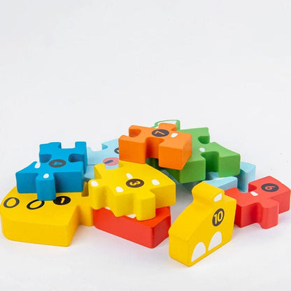 Wooden Toy Animal Puzzle Blocks