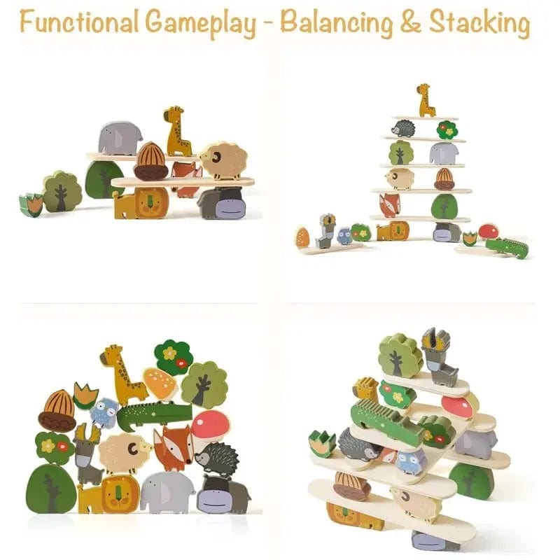 Wooden Toy Animal Balance Stacking Set