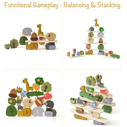 Wooden Toy Animal Balance Stacking Set