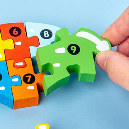 Wooden Toy Animal Puzzle Blocks