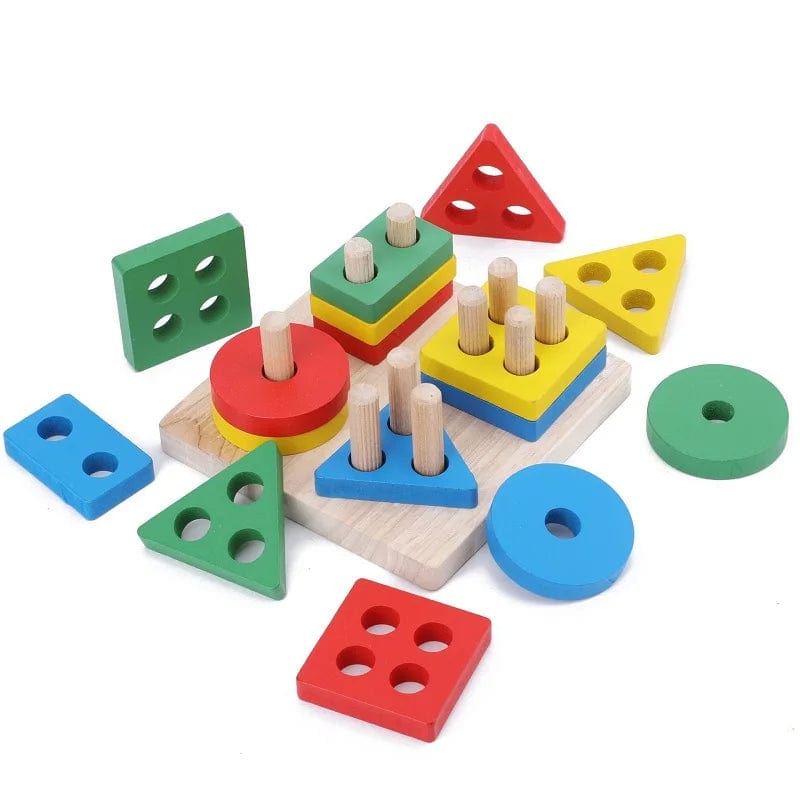 Shape Stacker - Montessori Wooden Blocks Toy