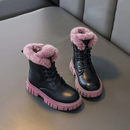 Girls' Faux Fur Winter Snow Boots