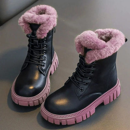 Girls' Faux Fur Winter Snow Boots