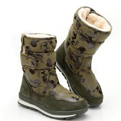 Waterproof Kids Snow Boots - Camouflage