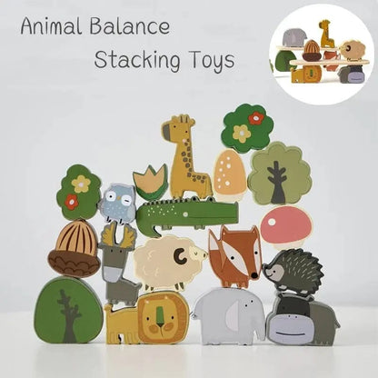 Wooden Toy Animal Balance Stacking Set