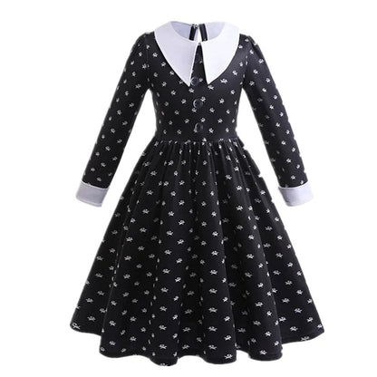 Wednesday Addams Costume Kids Spring Autumn Dresses