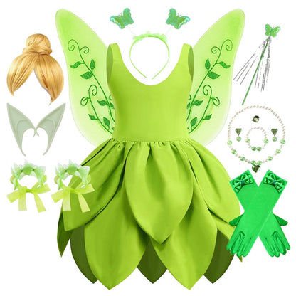 Fairy Costume Girls Fancy Tinkerbell Dress