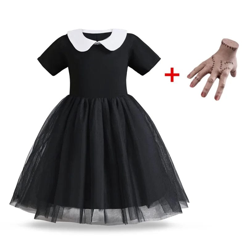 Wednesday Addams Costume Kids Party Black Gothic