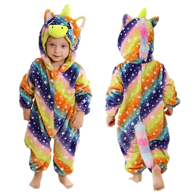 Flannel Hooded Animal Baby Snowsuit