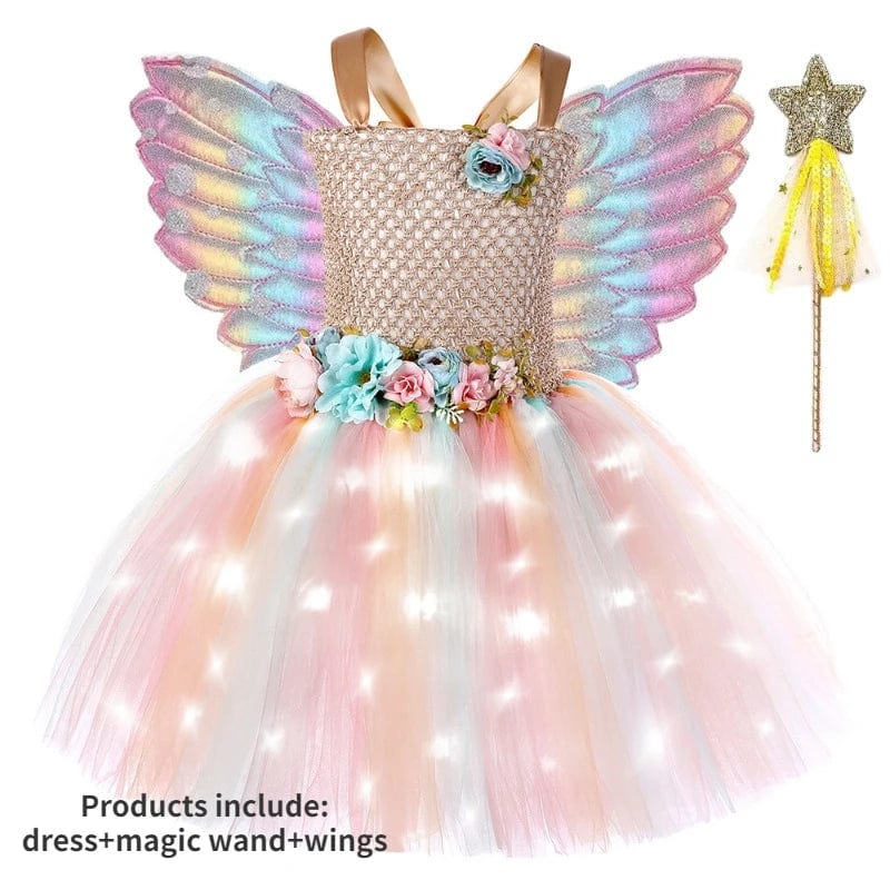 Fairy Costume Girls Fairy Tutu Dress with Wings