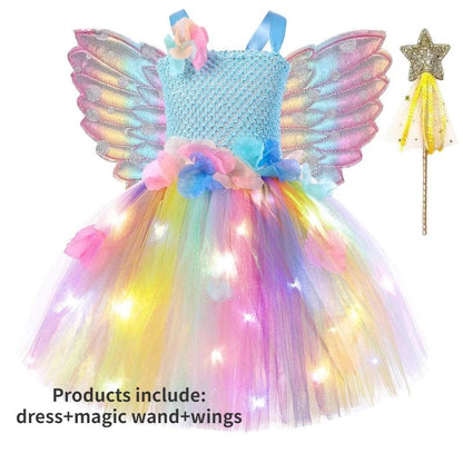 Fairy Costume Girls Fairy Tutu Dress with Wings