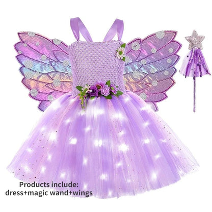 Fairy Costume Girls Fairy Tutu Dress with Wings