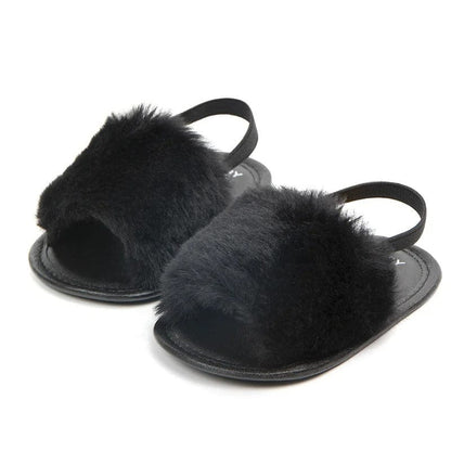 Fluffy Heart Baby Sandals