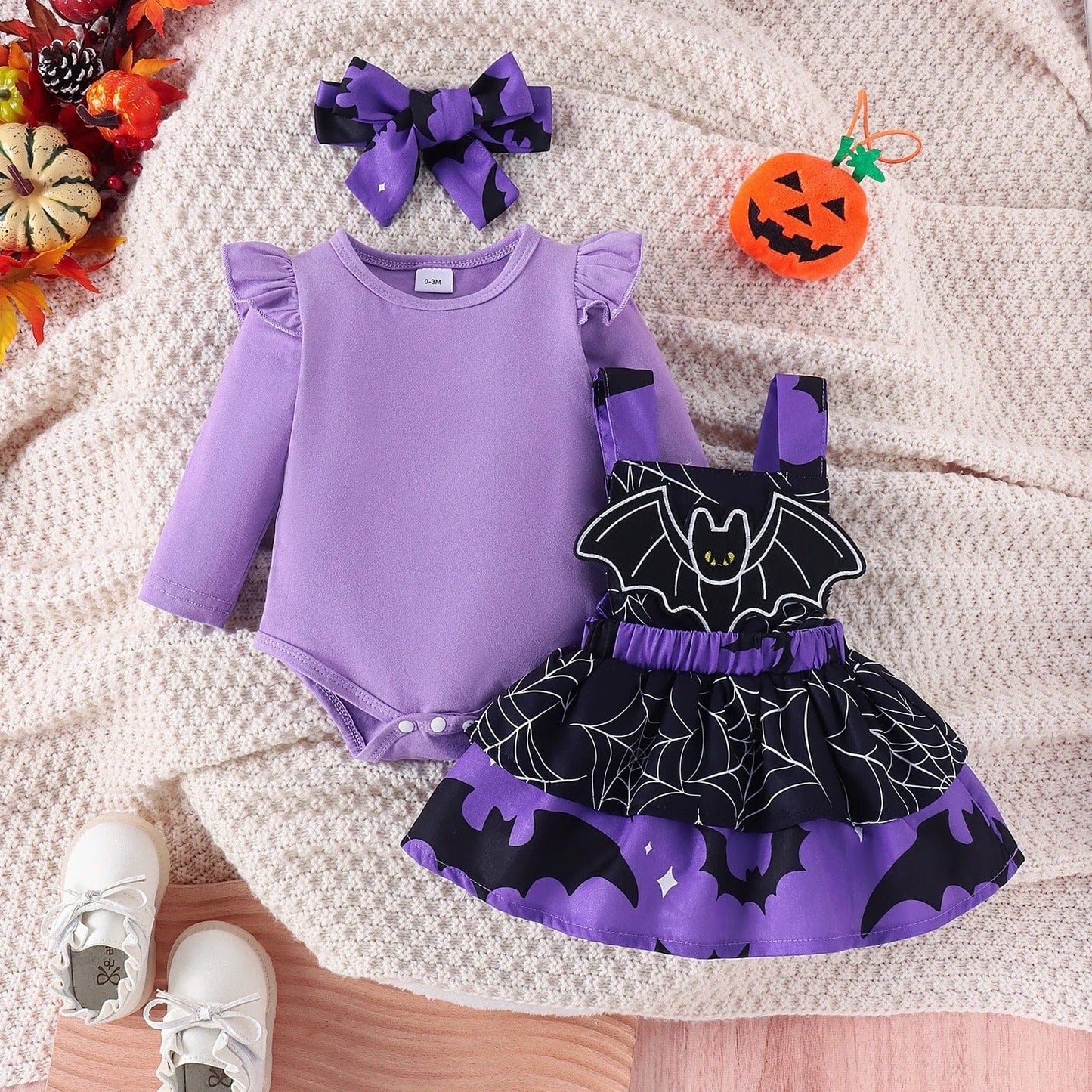 Baby Halloween Costume Sets Bodysuit Pumpkin Bat Ghost Witch Suspender Dress