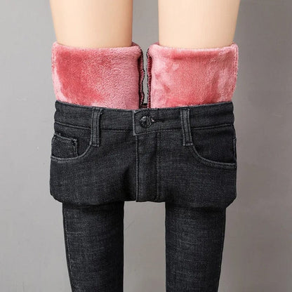 Fleece-Lined Thermal Jeans - Winter Warm Skinny Fit