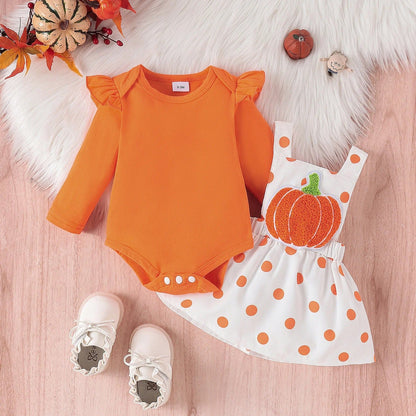 Baby Halloween Costume Sets Bodysuit Pumpkin Bat Ghost Witch Suspender Dress