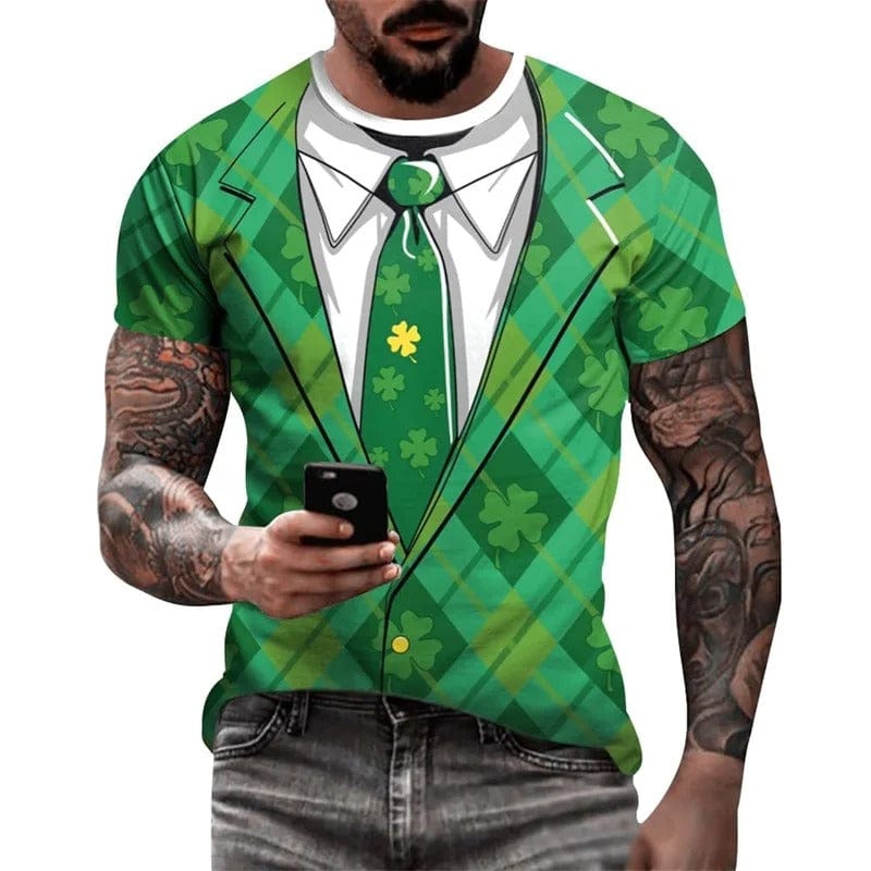 St. Patrick's Day Shamrock Style Men's Shirt