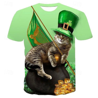 St. Patrick’s Day Cat Tee – Irish Vibes Purrsonified