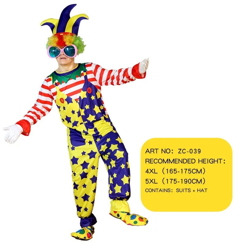 Clown Costume Fancy Dress Up TV Show Video Program Carnival Party