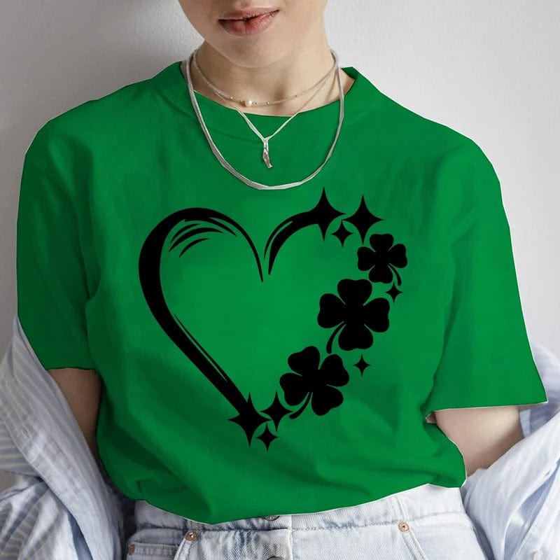 Women's St. Patrick's Day Graphic Tee - Lucky Heart Design