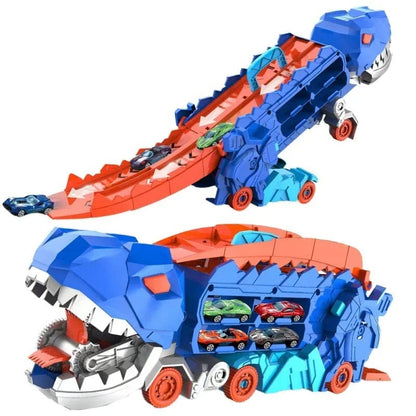 Dinosaur Truck Blue: Sliding Car Launcher