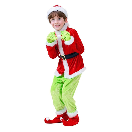 Grinch Costume Green Hairy Monster Kids