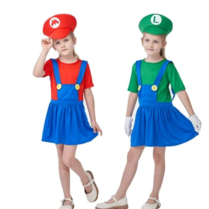 Clown Costume Kids Anime Game Cosplay Super Luigi Mari Brothers