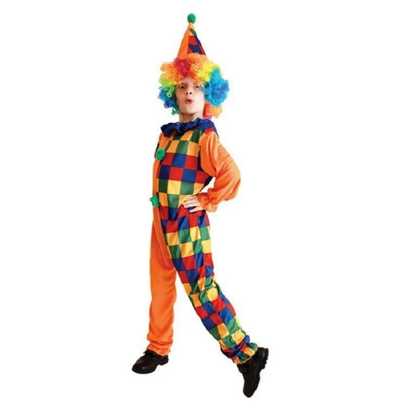 Clown Costume Kids Magic Game Party Show Jumpsuits