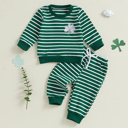 St. Patrick's Day Baby Clover Outfit Set