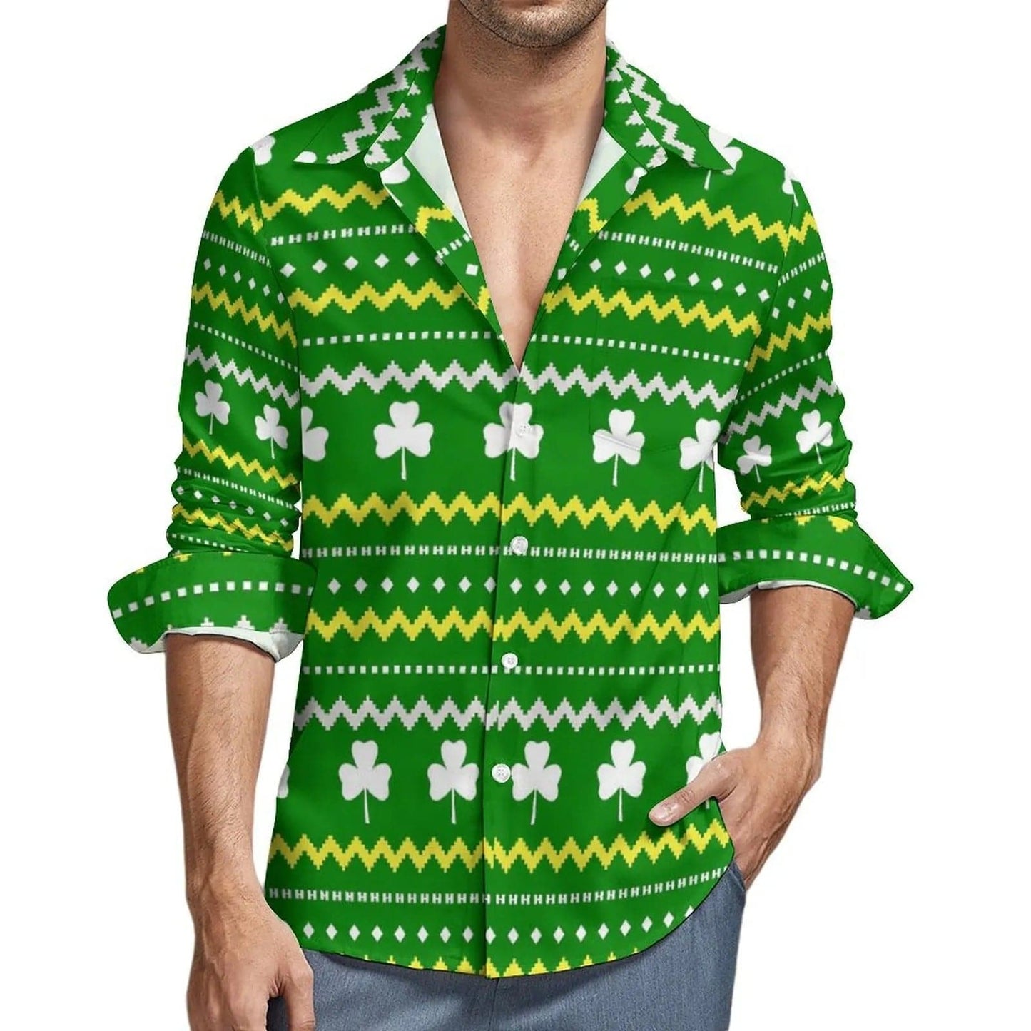 St. Patrick's Day Shamrock Style Green Shirt