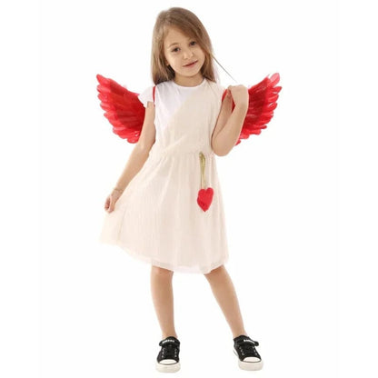 Angel Costume Kids Cute Cherub Red Wing