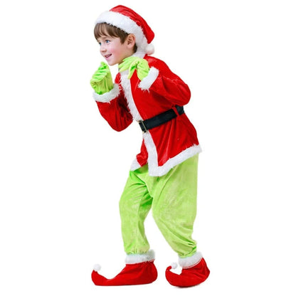 Grinch Costume Green Hairy Monster Kids