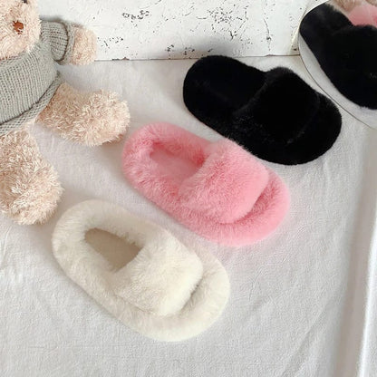 CozyCloud Kids Plush Slippers