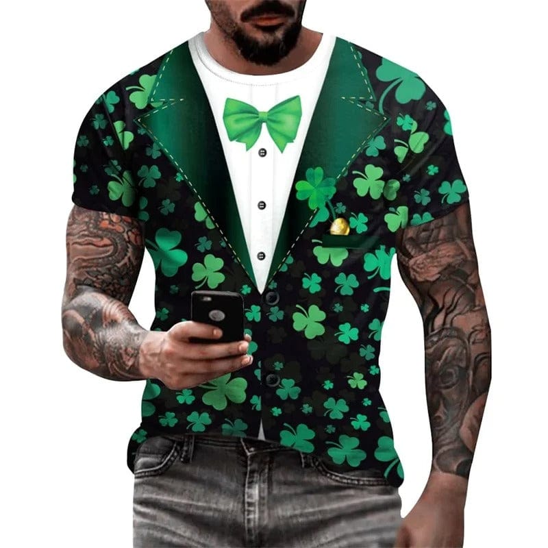 St. Patrick's Day Shamrock Style Men's Shirt