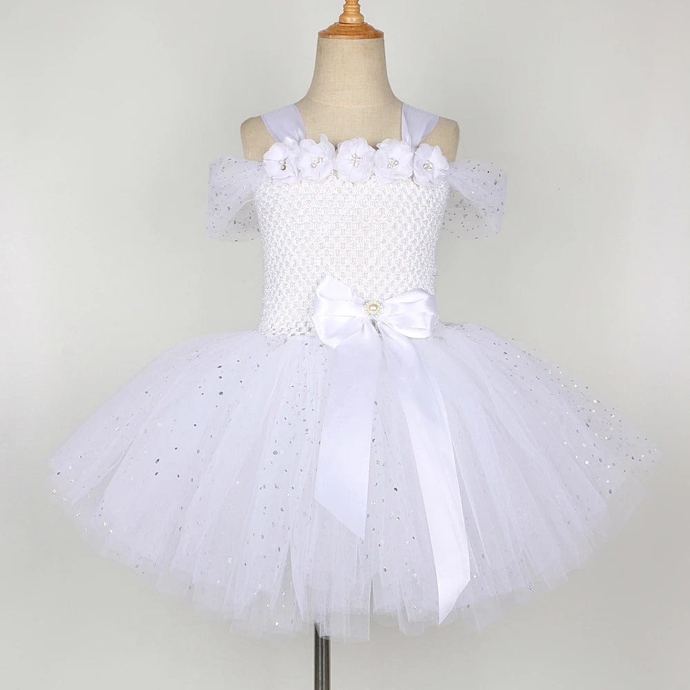 Angel Costume Kids Sparkling White Tutu