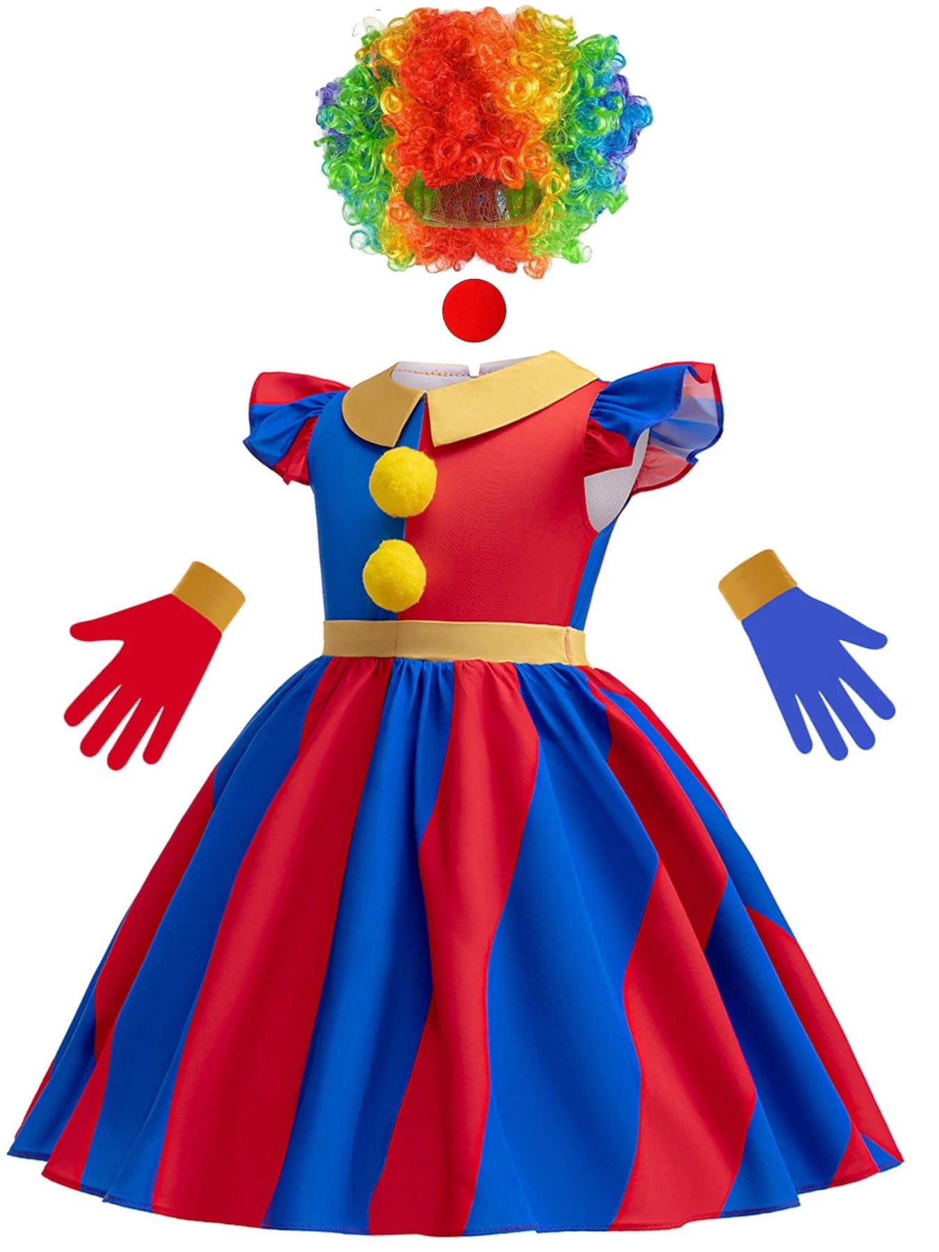 Clown Costume Kids Carnival Easter Pomni Role Playing Girls