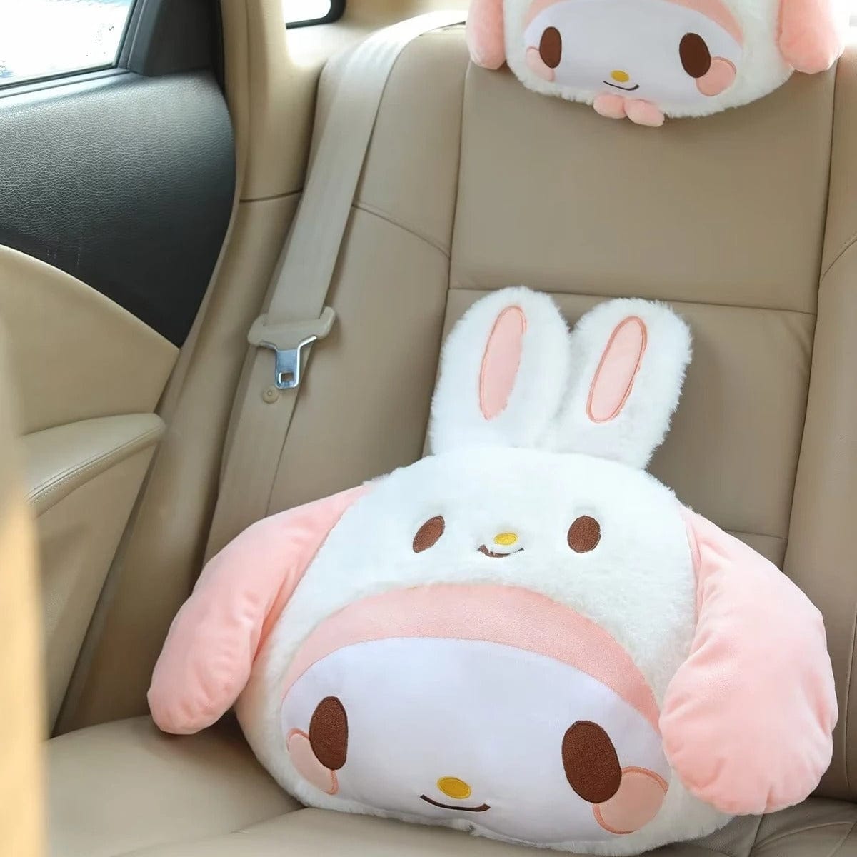 Kuromi Plush Car Headrest & Cushion Set