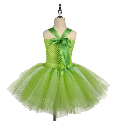 Kids Grinch Costume Tutu Dress with Hat