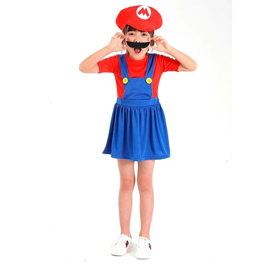 Clown Costume Kids Anime Game Cosplay Super Luigi Mari Brothers