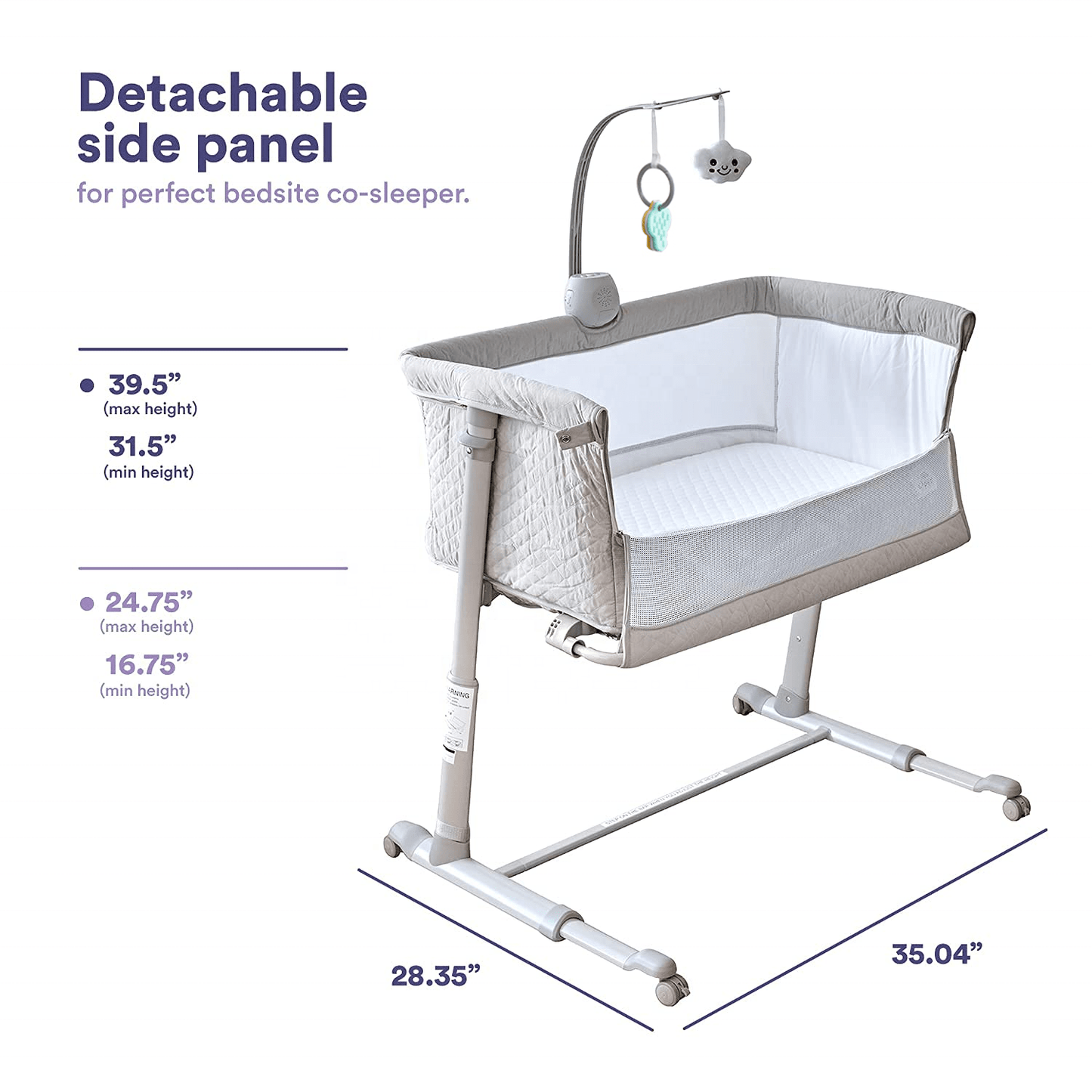 Adjustable Baby Bassinet for Co-Sleeping