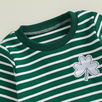 St. Patrick's Day Baby Clover Outfit Set