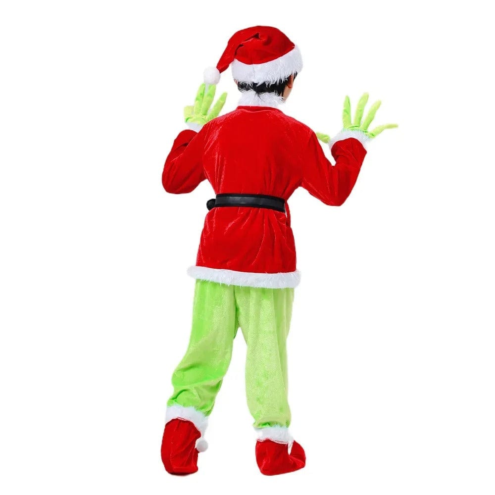 Grinch Costume Green Hairy Monster Kids