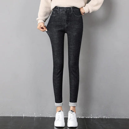 Fleece-Lined Thermal Jeans - Winter Warm Skinny Fit