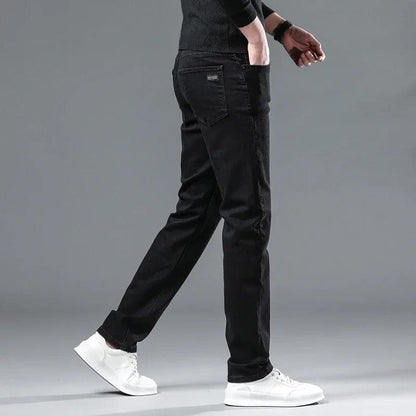 Warm Fleece-Lined Stretch Denim Jeans