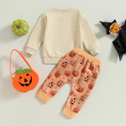 Baby Halloween Costume Sets Ghost Pumpkin Plaid Print Long Sleeve